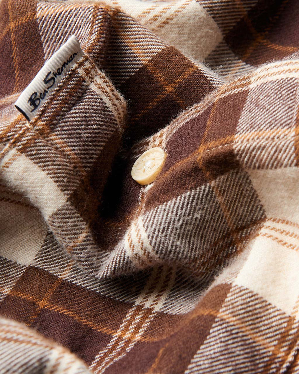 Chemises Ben Sherman Brushed Plain Check Chocolat | DWW-11357000